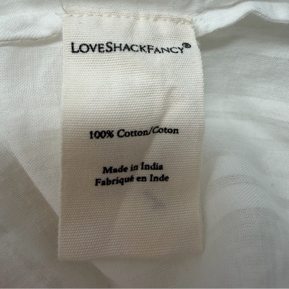 LoveShackFancy Elaina White Lace Ruffle Crop Top Blouse Size Small - Picture 6 of 9